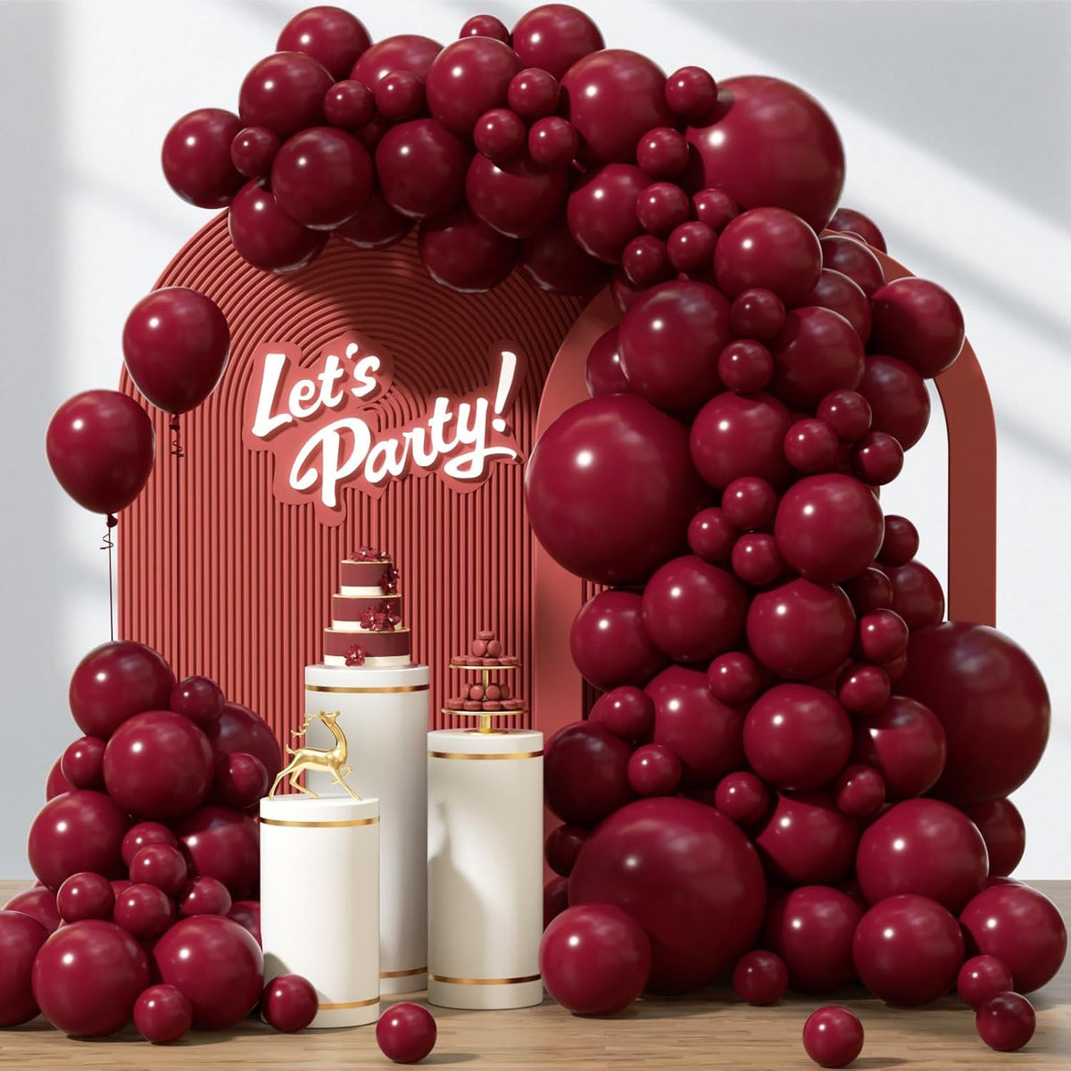 Set 12 Baloane Latex Standard, Decoratiuni Petreceri Aniversare, Compatibile Aer Sau Heliu, 25 cm, Grena