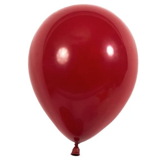 Set 12 Baloane Aniversare, Latex Standard, Compatibile Aer sau Heliu, 25 cm, Rosu Inchis