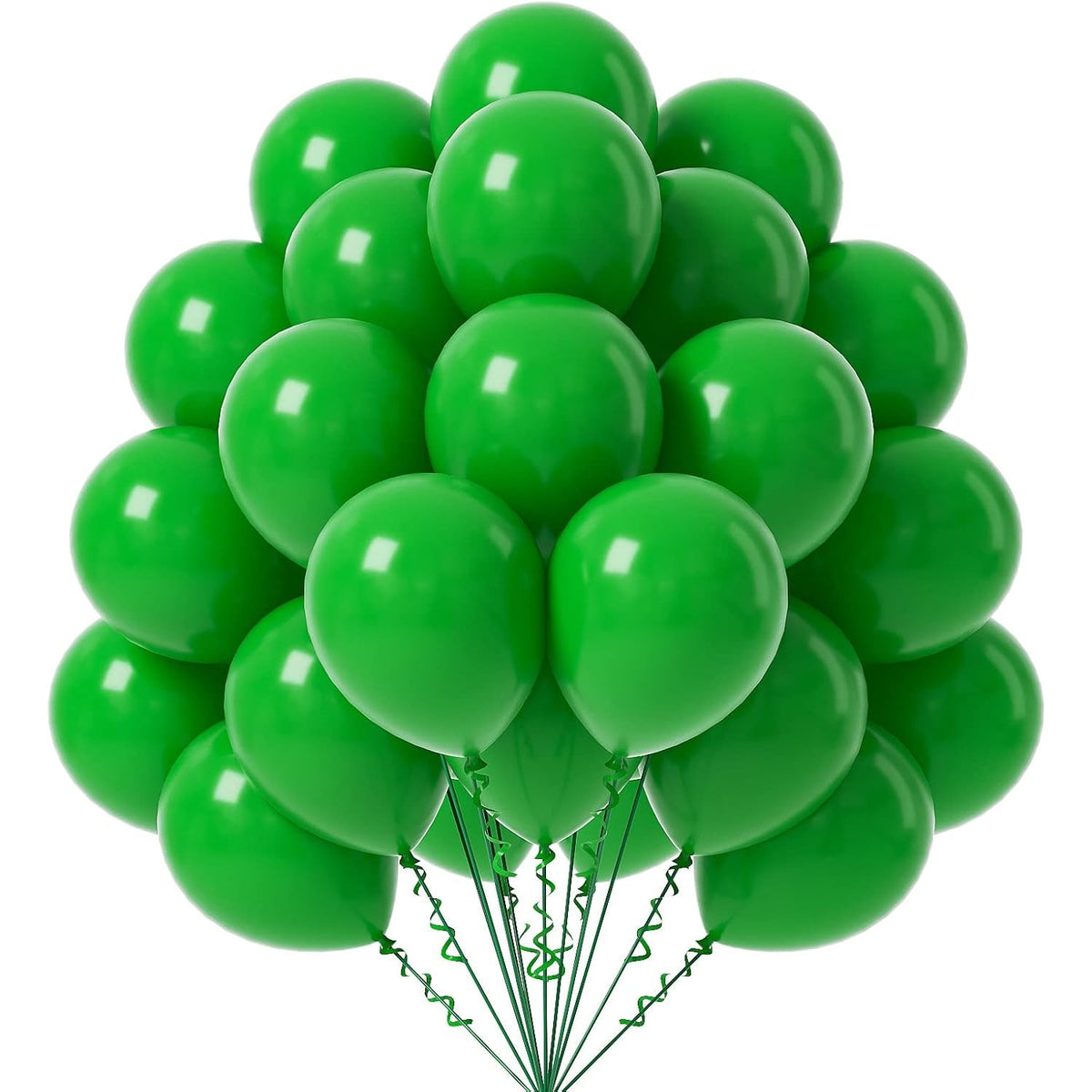 Set 12 Baloane din Latex Standard, Decoratiuni Petreceri, Compatibile Aer si Heliu, 25 cm, Verde