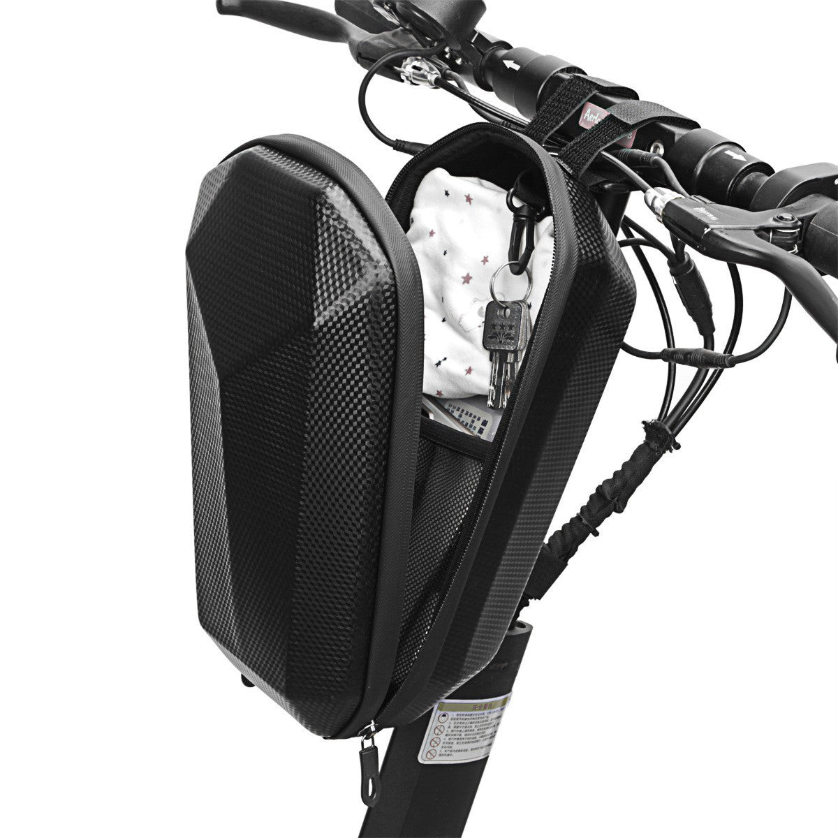 Geanta Frontala pentru Trotineta Electrica si Bicicleta, Carcasa Rigida Hard Shell Impermeabila, Depozitare Ghidon, 4 L, 30 x 15.5 x 13 cm, Negru