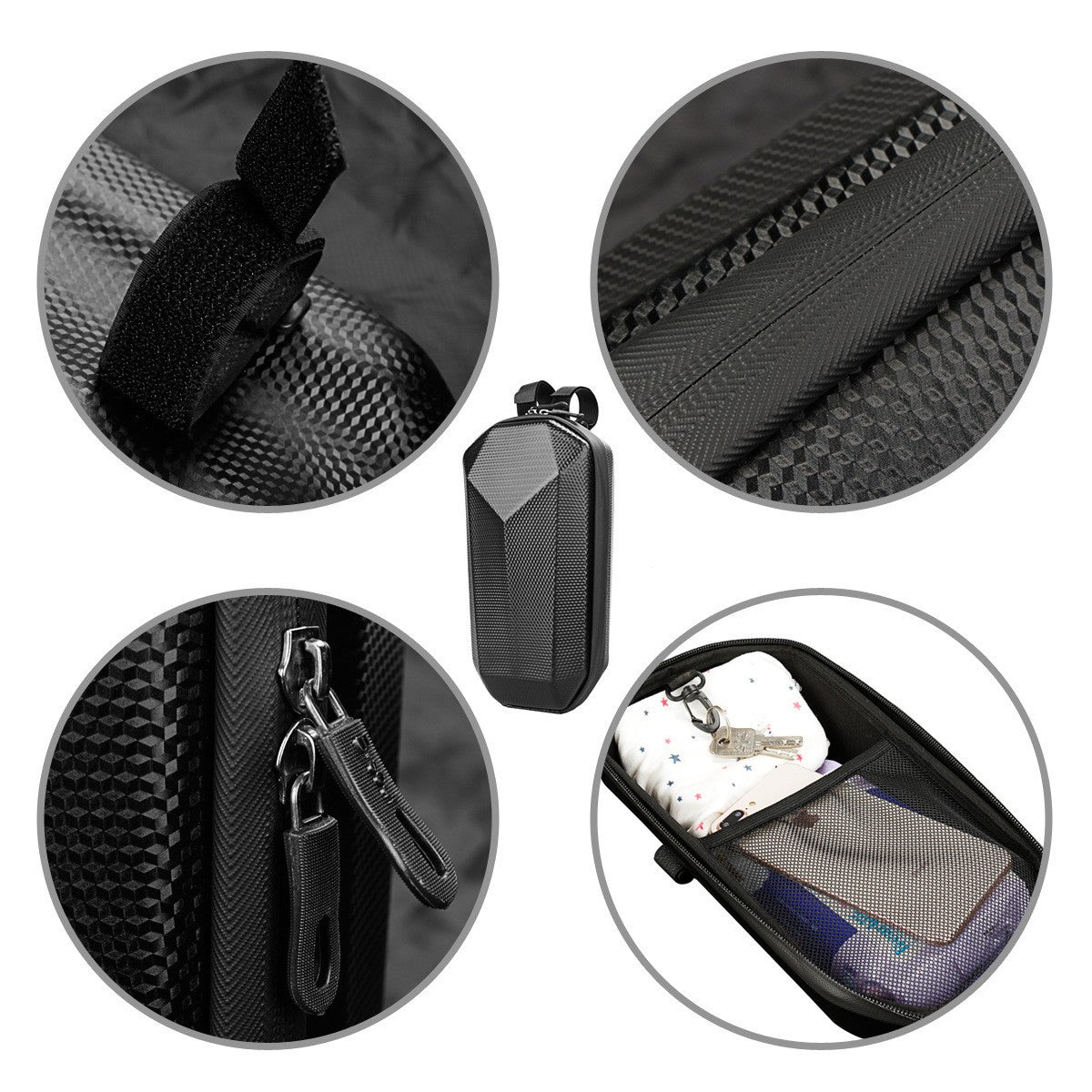 Geanta Frontala pentru Trotineta Electrica si Bicicleta, Carcasa Rigida Hard Shell Impermeabila, Depozitare Ghidon, 4 L, 30 x 15.5 x 13 cm, Negru