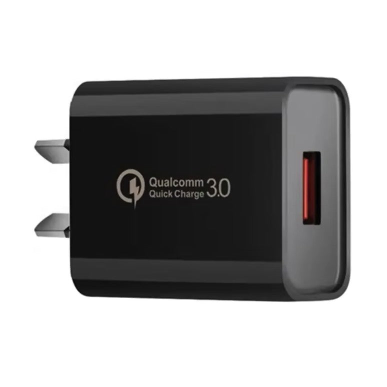 Incarcator Retea Fast Charge, Adaptor Priza Qualcomm Quick Charge 3.0, 18W, 5V 3A, Port USB, Fara Cablu, Negru