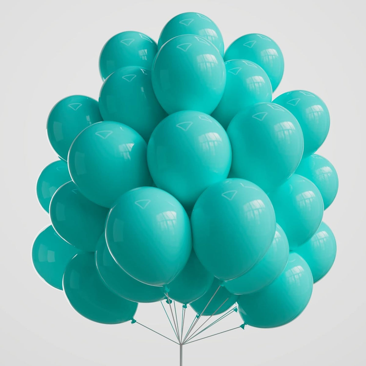 Set 12 Baloane din Latex Standard, Potrivite pentru Aer sau Heliu, Decoratiuni Petreceri, 30 cm, Turcoaz