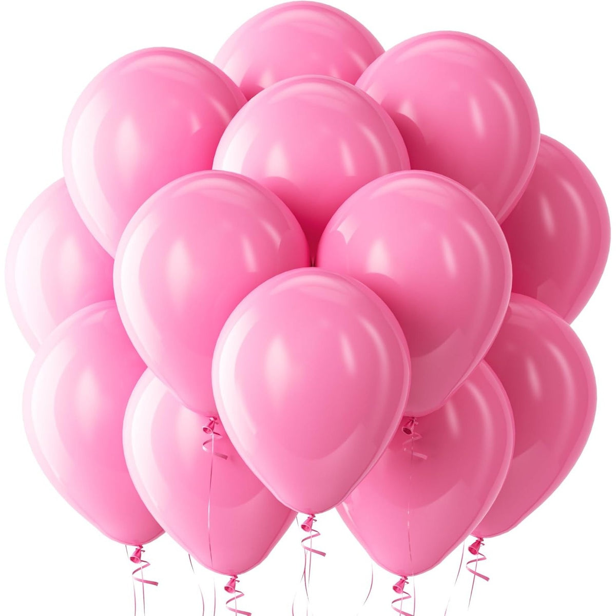 Set 12 Baloane Aniversare, Decoratiuni Petreceri si Evenimente, Compatibile Aer sau Heliu, Latex Standard, 25 cm, Roz