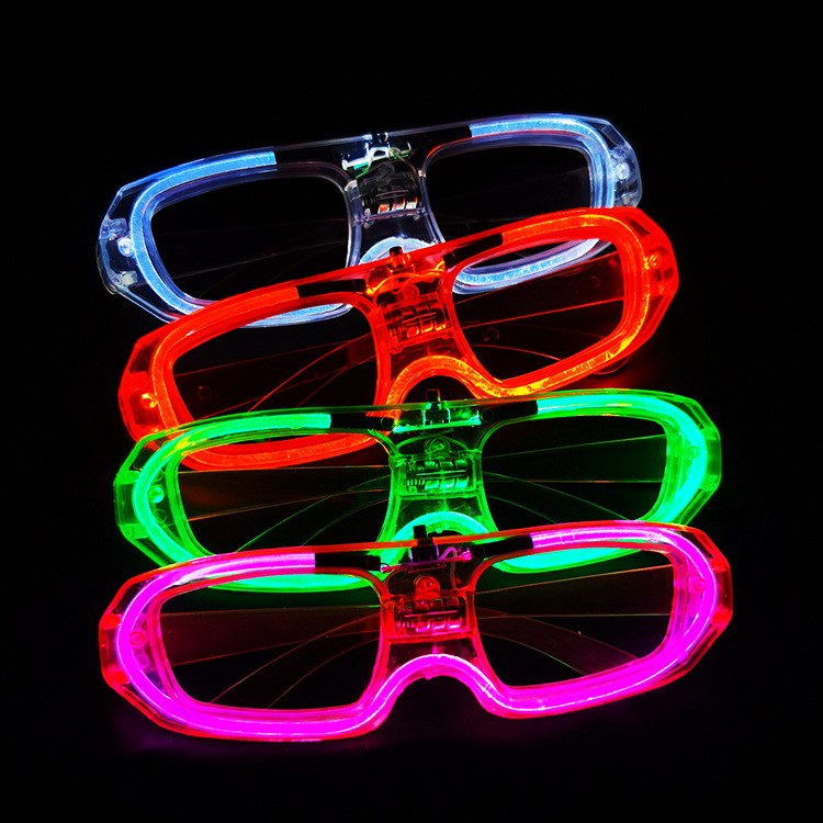 Ochelari de Petrecere cu LED, Model Neon, 3 Moduri de Iluminat, Plastic Rezistent, Include 3 Baterii AG3, Marime Universala, Multicolor