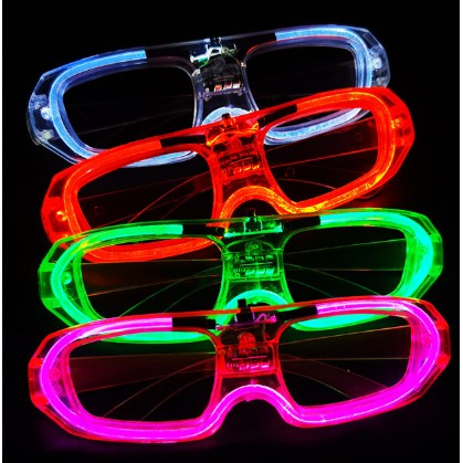 Ochelari de Petrecere cu LED, Model Neon, 3 Moduri de Iluminat, Plastic Rezistent, Include 3 Baterii AG3, Marime Universala, Multicolor