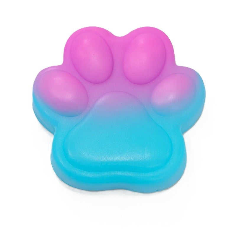Jucarie Antistres Squishy, Labuta de Pisica Pufoasa cu Revenire Lenta, Material TPR Moale, 7.5 cm, Model 270512, Albastru/Roz