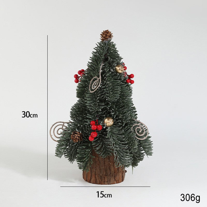 Bradut Decorativ De Craciun Pentru Masa, Ornament Festiv Cu Conuri Si Globuri, Plastic Rezistent, 30 x 15 x 15 cm, Verde