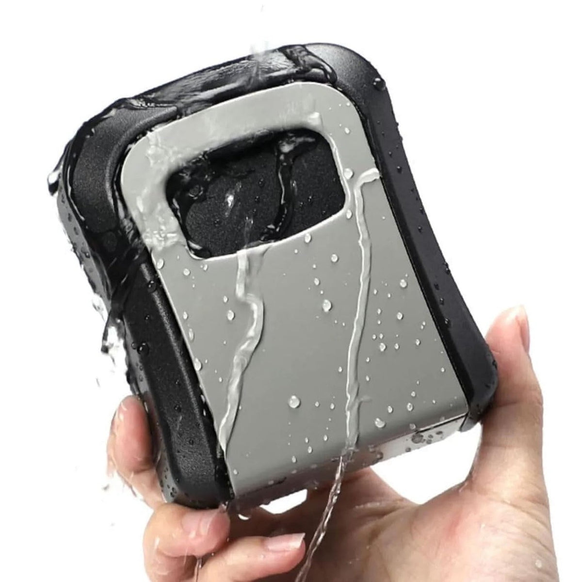 Cutie de Valori pentru Chei cu Parola, Seif Exterior Rezistent la Intemperii, Montare pe Perete, Cod Mecanic 4 Cifre, Aliaj Aluminiu si Plastic, Gri