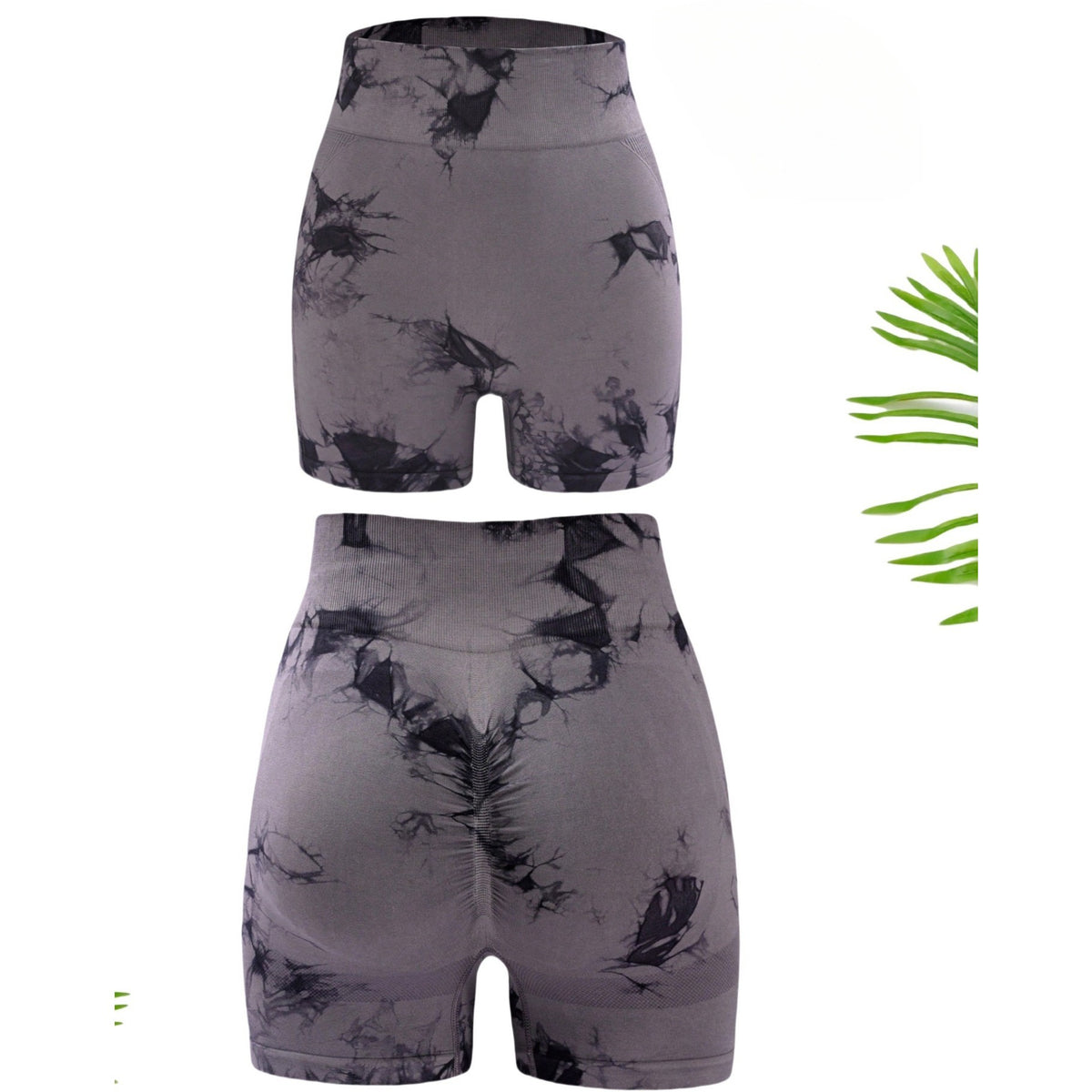 Pantaloni Scurti Fitness si Yoga pentru Femei, Talie Inalta cu Efect Modelator si Push-Up, Material Elastic Squat Proof, Gri, Marime L