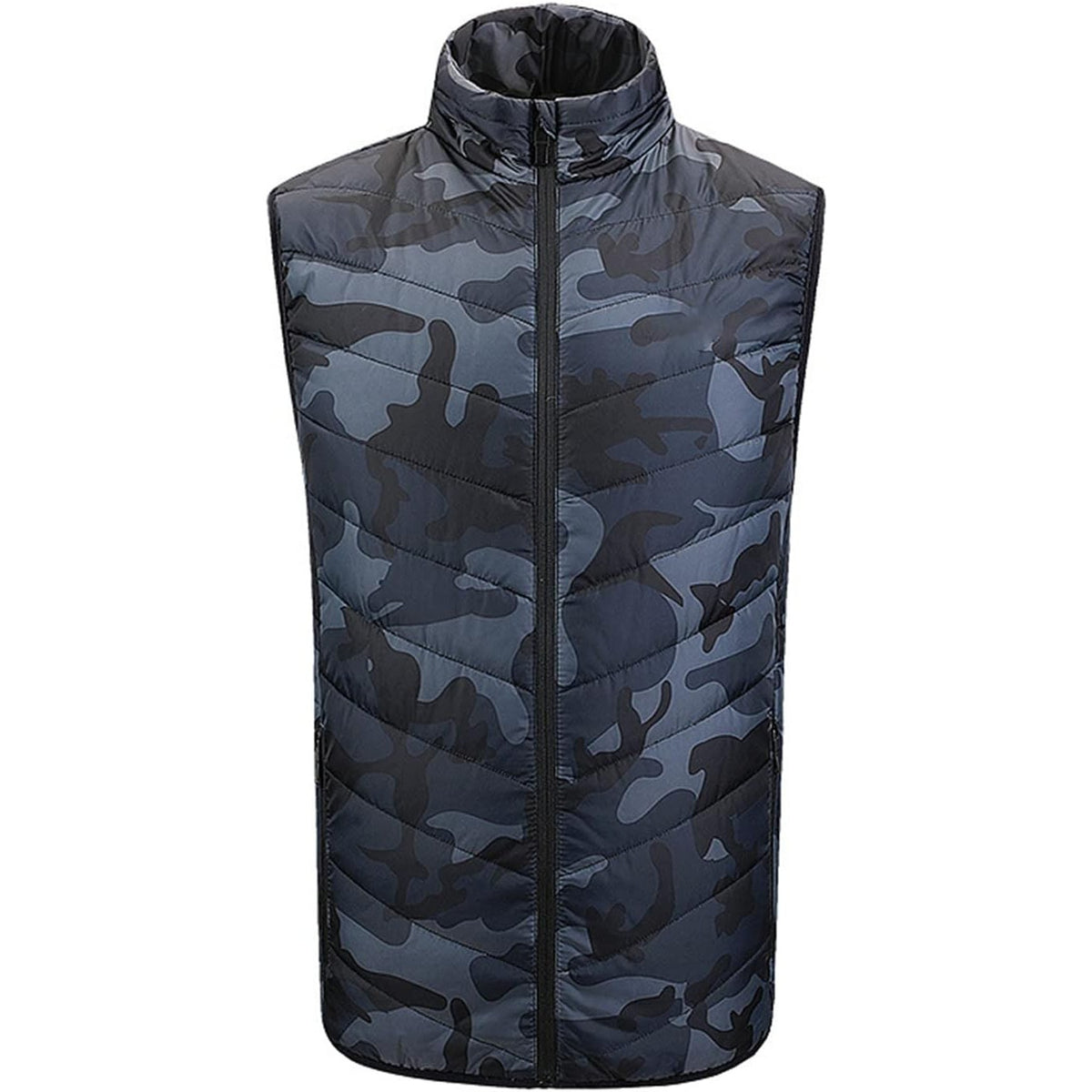 Vesta cu Incalzire USB, 2 Zone de Incalzire prin Infrarosu, 3 Trepte de Temperatura, Material Poliester si Bumbac, Unisex, Albastru, Marime XXXL (74-84 kg)