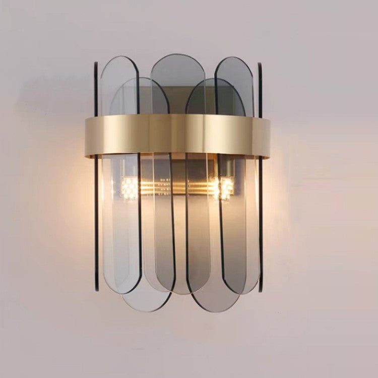 Aplica de Perete pentru Interior, Lampa de Lux cu Cristale si Inox, 3 Moduri Lumina Calda Rece Neutra, Design Modern, Negru si Auriu, 25 x 20 cm