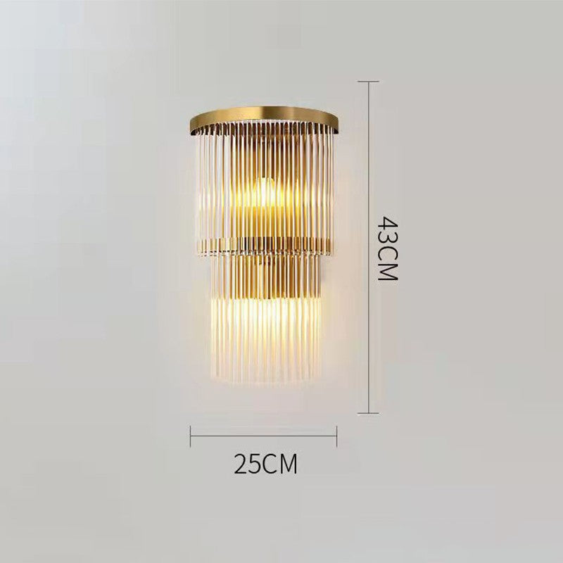 Aplica de Perete Interior, Lampa Decorativa de Lux, Inox Auriu si Cristal, 3 Tipuri de Lumina Calda Rece Neutra, 43 x 25 cm, Transparent Auriu