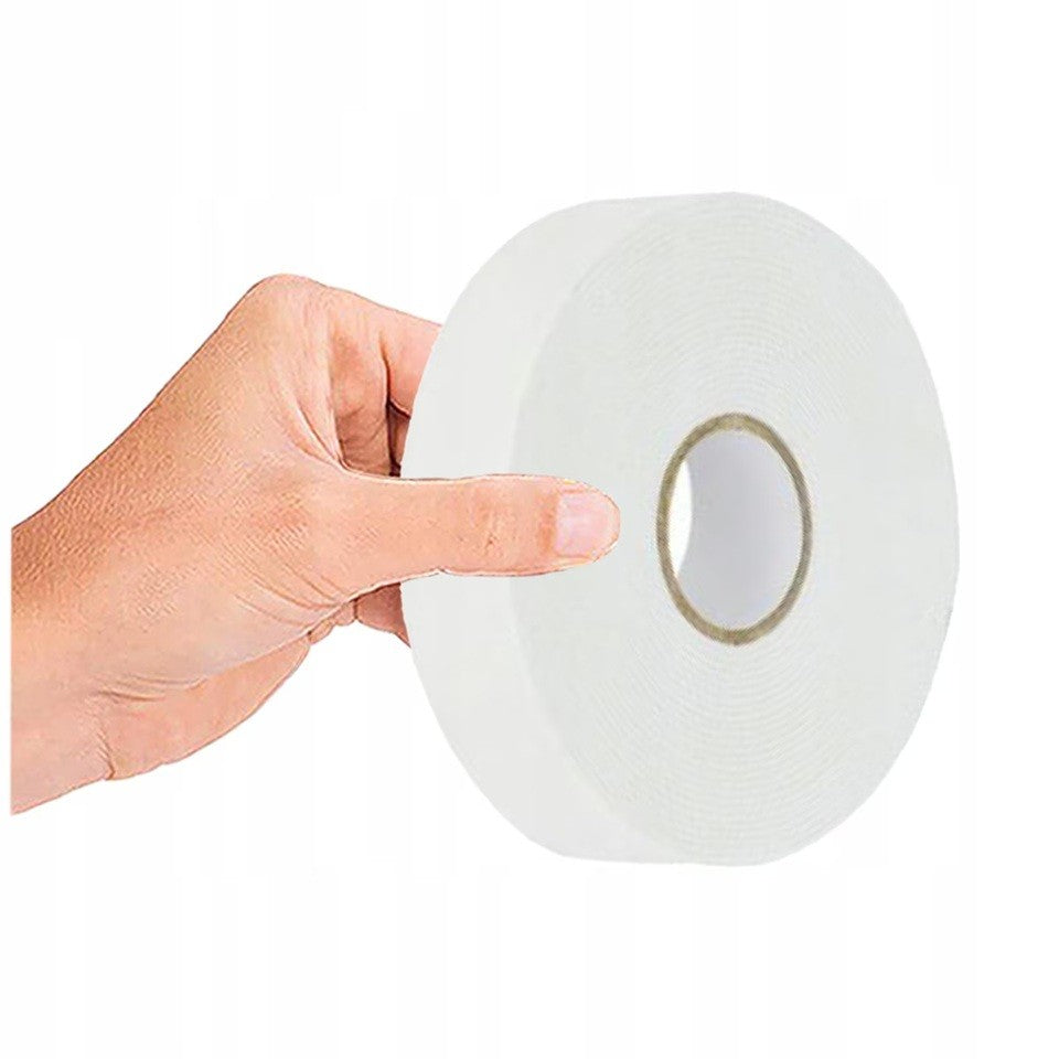 Bandă Dublu Adezivă Din Spumă, Vâscozitate Ridicată Pentru Montaj Și Reparații, Rezistentă, 2 cm x 20 m, Albă