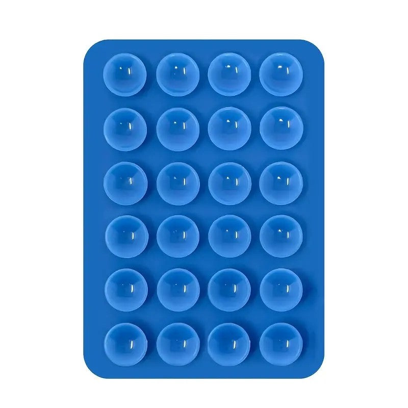 Suport Telefon Universal cu 24 Ventuze, Suport Adeziv pentru Tableta si Selfie, Silicon, 8 x 5.5 x 1 cm, Albastru