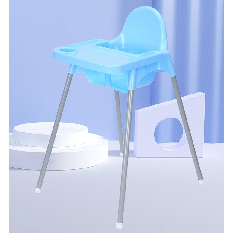 Scaun de Masa pentru Bebelusi si Copii, Tava Detasabila si Centura Siguranta, Metal si Plastic, 6-36 Luni, 63 x 57 x 85 cm, Albastru