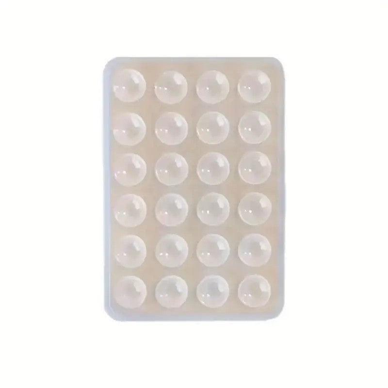 Suport Adeziv Universal pentru Telefon si Tableta, cu 24 Ventuze pentru Selfie si TikTok, din Silicon Ecologic, 8 x 5.5 x 1 cm, Transparent