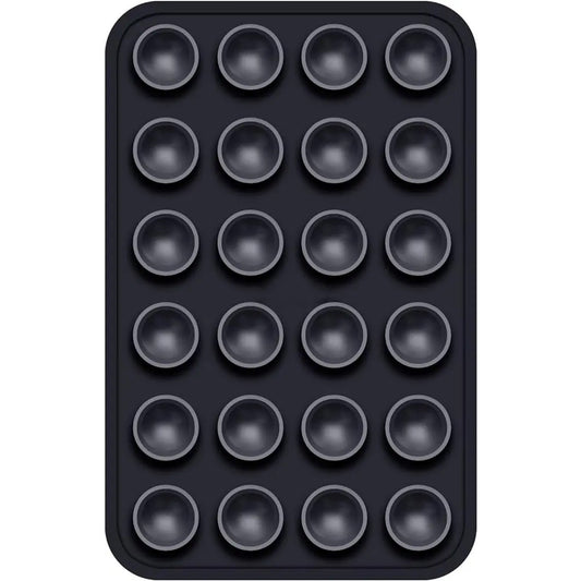 Suport Adeziv Universal pentru Telefon si Tableta, cu 24 Ventuze pentru Selfie si TikTok, Silicon Ecologic, 8 x 5.5 x 1 cm, Negru