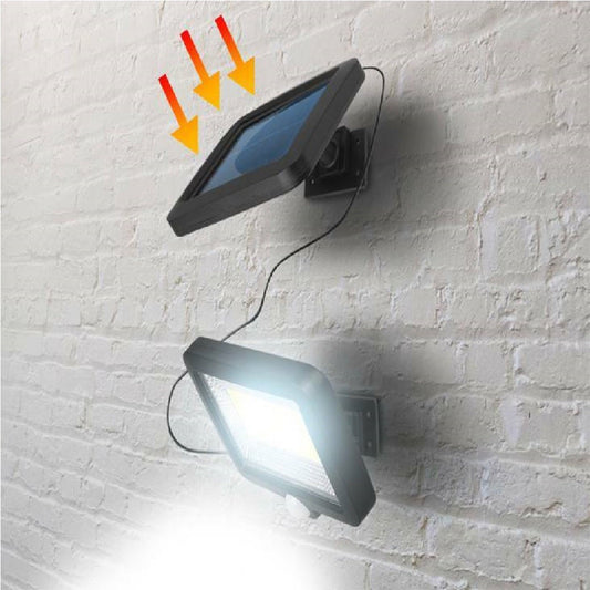 Lampa Solara LED 120 COB, Senzor de Miscare si Lumina, 1200 Lumeni, Panou Solar Detasabil, Cablu 4.8 m, IP65, ABS, Negru/Alb