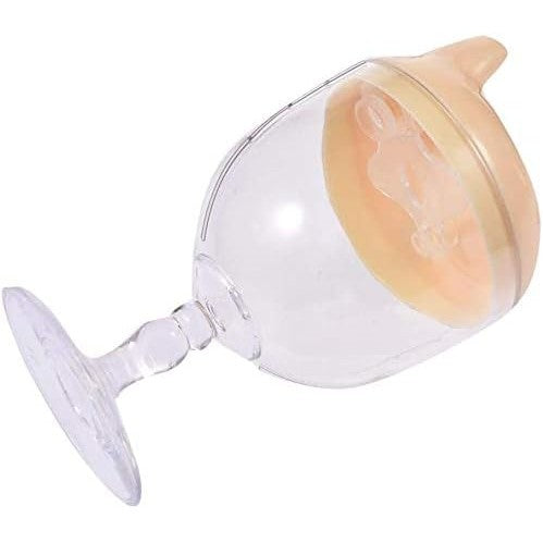Pahar Bebe Tip Cupa cu Picior, Cioc Antiscurgere si Gradatie, Policarbonat Rezistent la 120 Grade, Fara BPA, 150 ml, Galben, +3 Ani