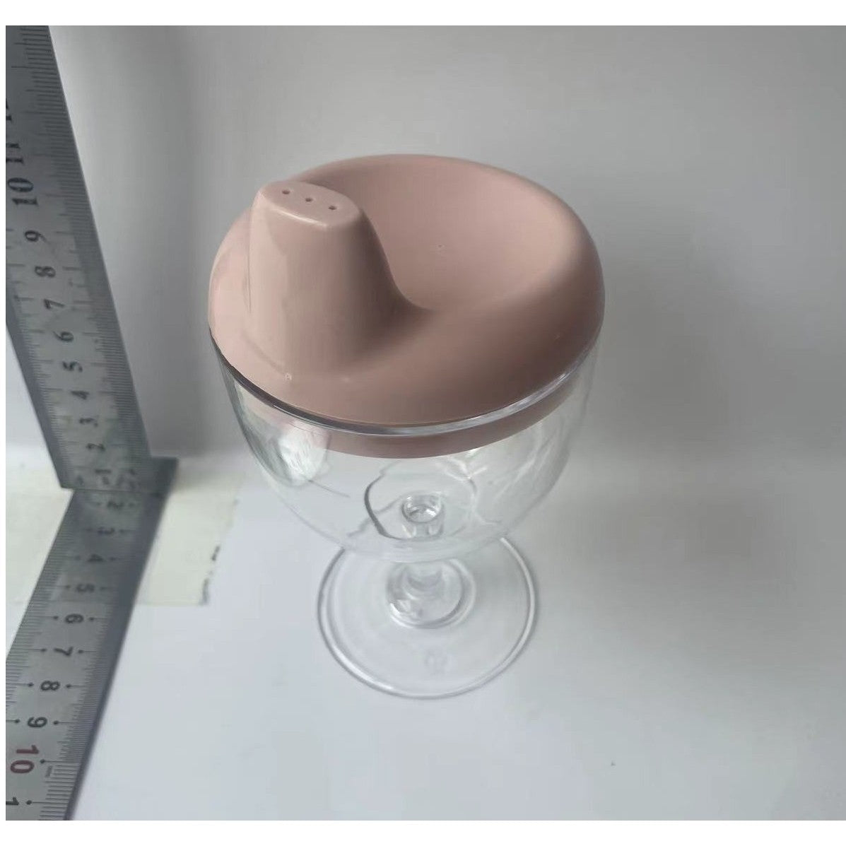 Pahar Antrenament pentru Copii, Cupa Tip Gobelet cu Cioc Antiscurgere, Plastic PC Rezistent la 120 Grade, Fara BPA, Gradatie 150 ml, Roz, +3 Ani