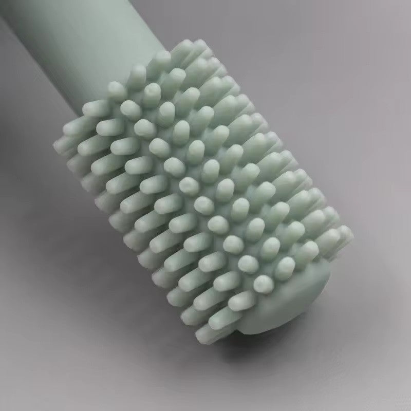Periuță de Dinți pentru Bebeluși și Copii, Curățare 360 Grade, Barieră Anti-Înghițire și Ventuză, Silicon Alimentar Fără BPA, 12.5 cm, Turcoaz