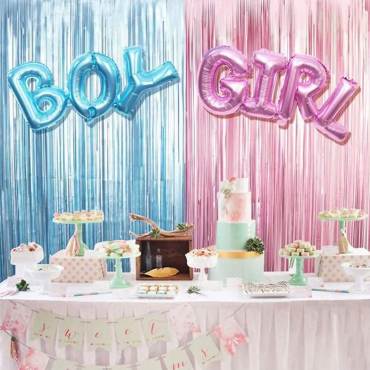 Set Baloane Party Text Girl, Balon din Folie Metalizată pentru Baby Shower și Botez, Umflare Aer sau Heliu, Include Pai, 43x106.5 cm, Roz