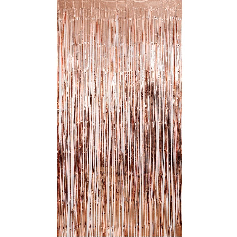 Perdea Franjurata pentru Decor Petrecere, Fundal Foto Tip Pluta, Poliester Reutilizabil, 100x200 cm, Roz Auriu
