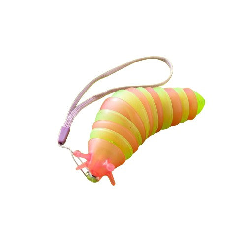 Jucarie Senzoriala Antistres, Omida Fidget Toy cu 14 Articulatii, Plastic, 11 cm, Roz/Verde