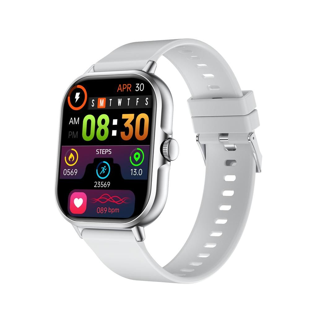 Ceas Smartwatch H15, Apeluri Bluetooth, Monitorizare Puls si Oxigen, Ecran 1.81 inch, Siri, Aliaj Zinc, Argintiu