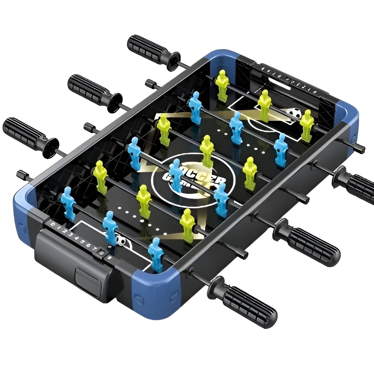 Masa de Joc 5in1 pentru Copii si Adulti, Fotbal, Baschet, Bowling, Curling si Hockey, Teren Schimbabil cu Tablou Scor, Material ABS, Design Multicolor, 49.8x26x6.6 cm