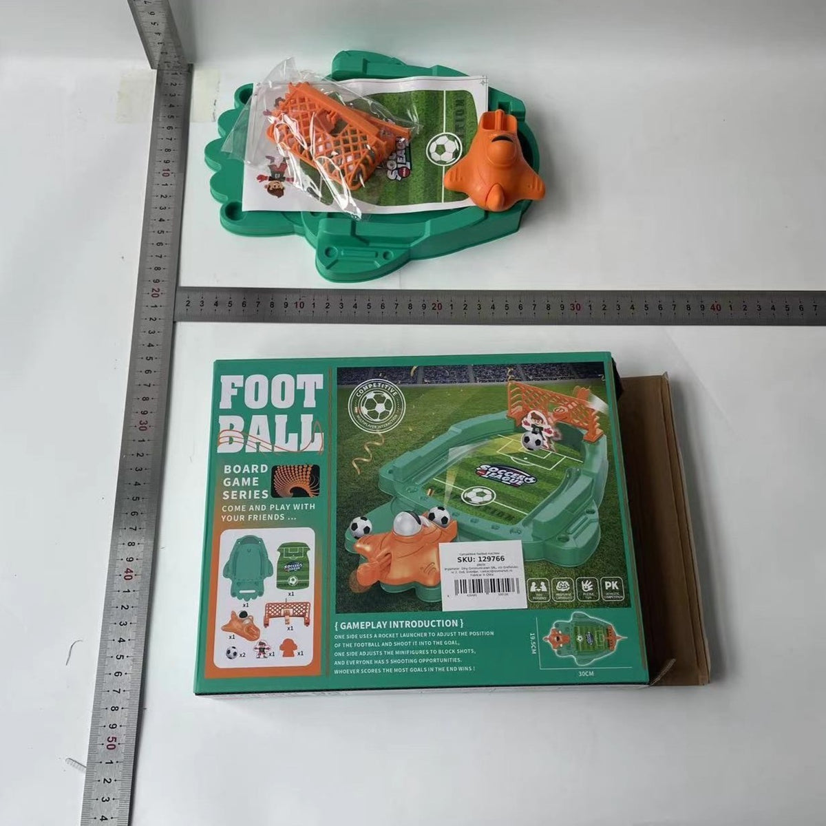 Joc de Masa Mini Fotbal Interactiv pentru Copii, Board Game Competitiv pentru Dezvoltarea Coordonarii, Material ABS Rezistent, Include Mingi si Figurine, 30x19.5x6.8 cm, Multicolor