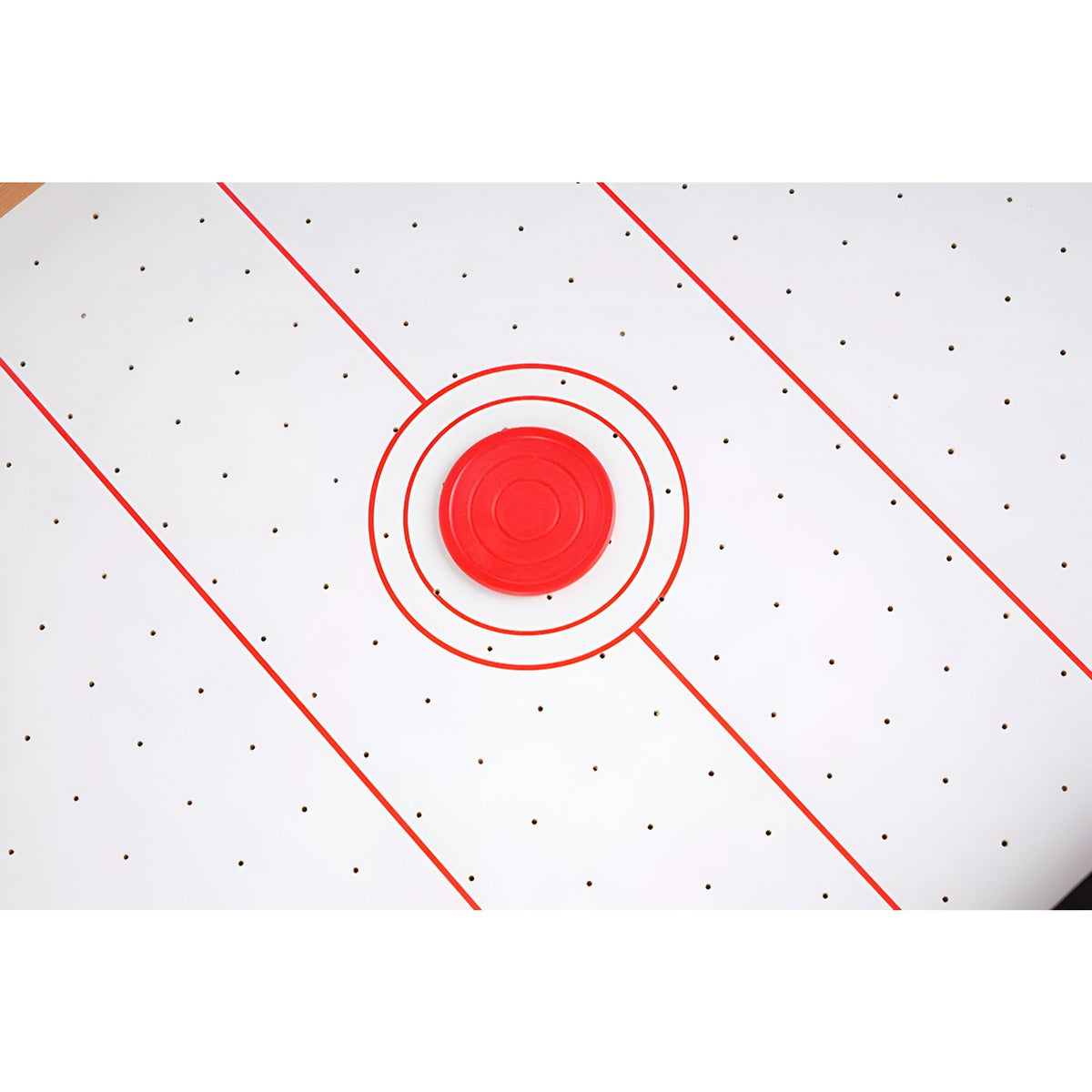 Masa Air Hockey, Joc de Masa Cymbergaj cu Ventilator Aer, Tabela Scor si 2 Pucuri, Lemn, 76x38x9 cm, Maro Graffiti