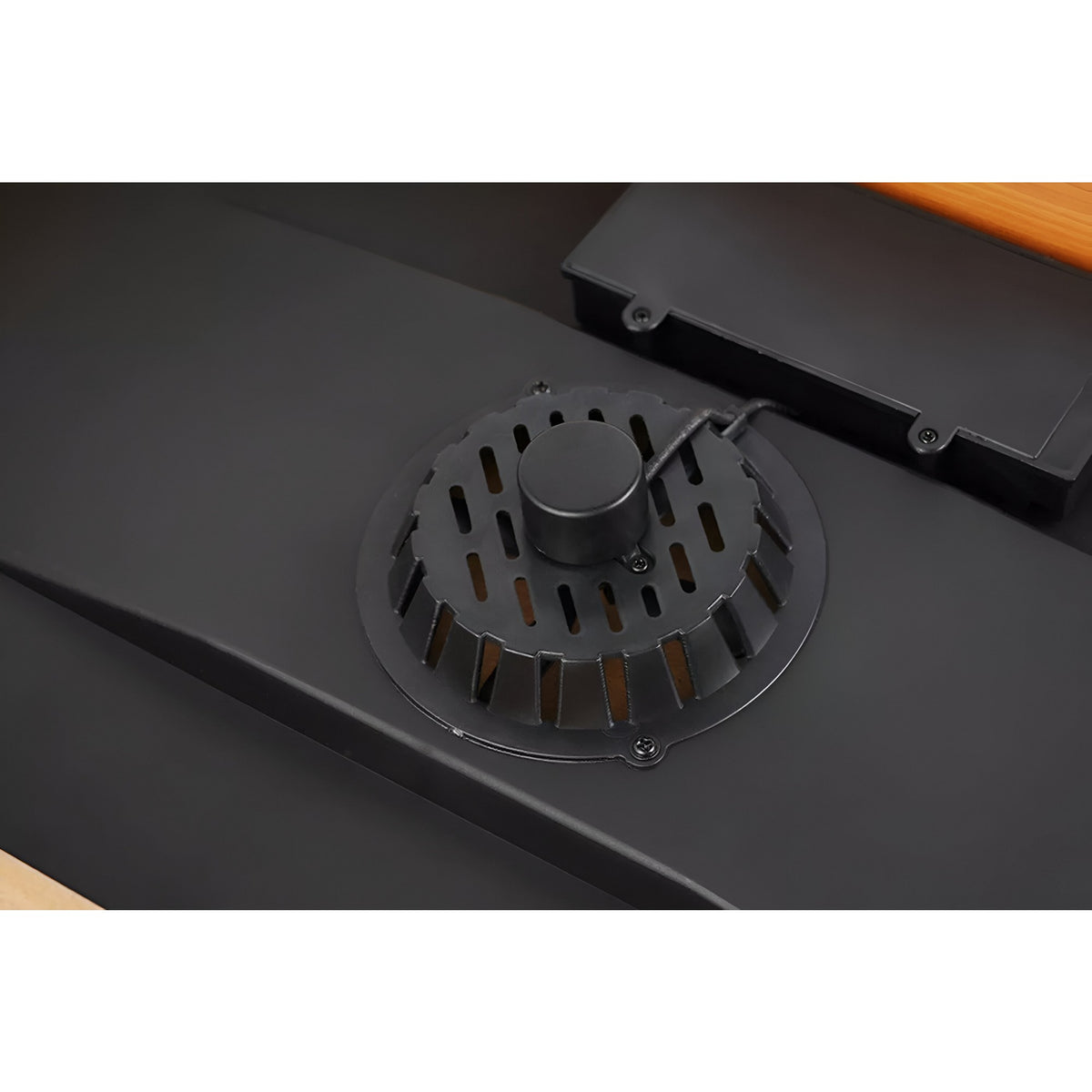 Masa Air Hockey Pentru Copii Si Adulti, Joc De Indemanare Cu Ventilator, Lemn, 2 Pucuri Si 2 Impingatoare, 57x31x9.5 cm, Maro Graffiti