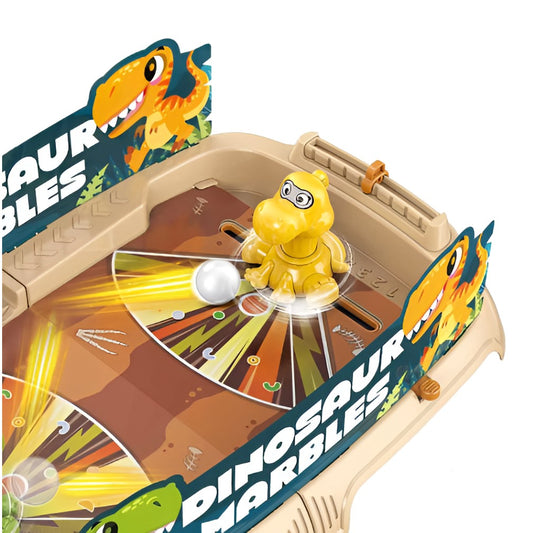 Joc de Masa Interactiv Dino Marbles pentru Copii, Joc de Societate cu Bile si Tabela de Scor, Material Plastic Rezistent, Maro, 40.7x27x14 cm