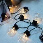 Instalatie Craciun Solara Liniara, Ghirlanda Luminoasa cu 10 Bulbi LED Vintage, Invelis Anti-Inghet, Interior si Exterior, 5 M, Alb Cald