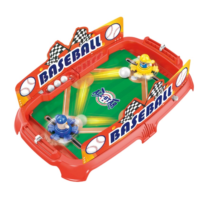 Joc de Masa Interactiv de Baschet, Baseball Battle Game pentru Copii si Familie, Tabela de Scor si 4 Mingi, Plastic, 40.7x27x14.5 cm, Rosu