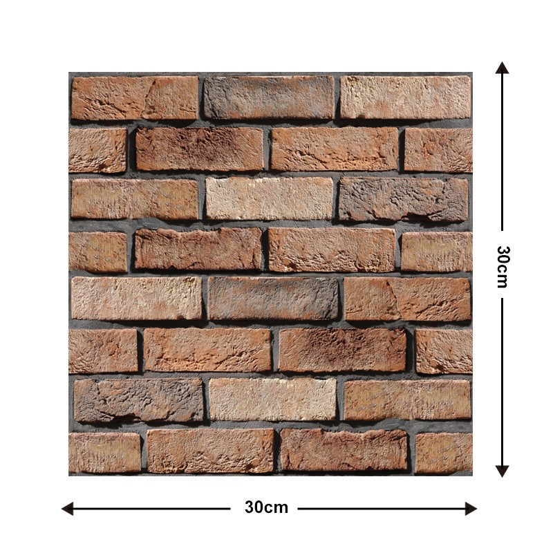 Tapet Autocolant 3D, Set 10 Placi Autoadezive cu Model Caramida, Impermeabil si Rezistent la Apa, Panou Decorativ Texturat, 30x30 cm, Maro