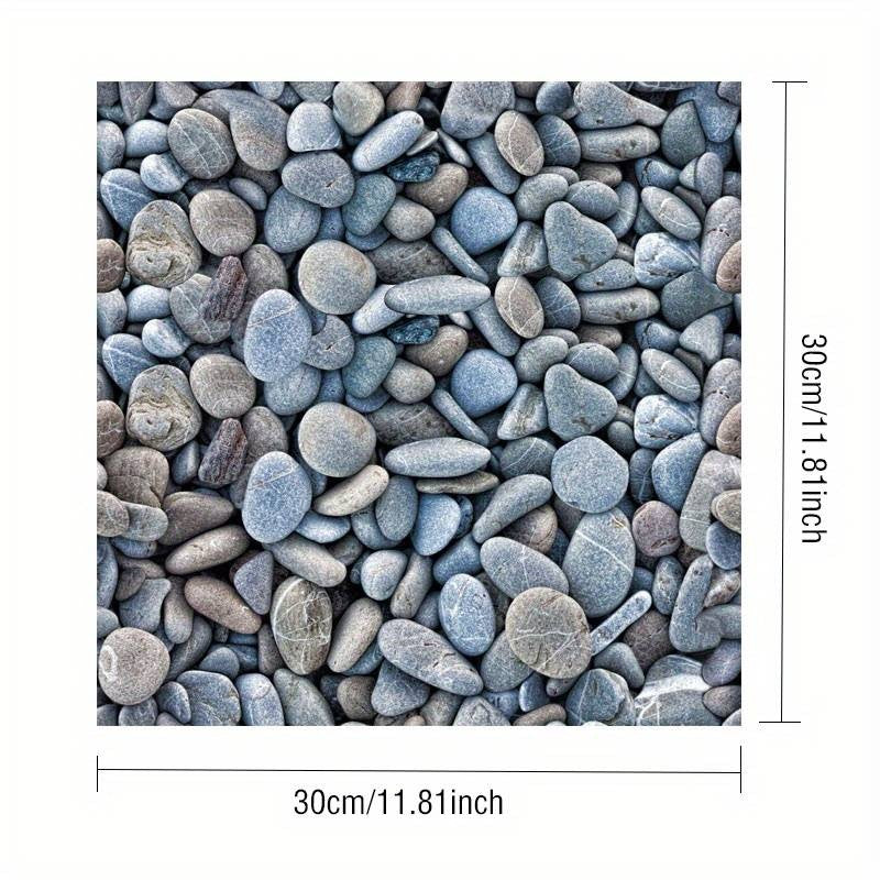 Set Tapet Autocolant 3D, Placi Autoadezive cu Aspect de Piatra Naturala, Panouri de Perete Impermeabile, Design Tridimensional, PVC, 30x30 cm, 10 Bucati, Gri