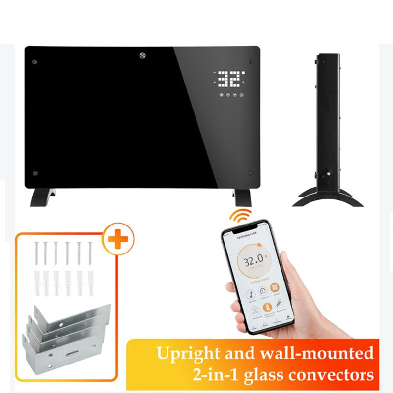 Flippry Convector Electric 2000W cu Wi-Fi, Control Telefon, Termostat Ajustabil, Panou Touch Screen, Afisaj LED, Protectie Supraincalzire, 82.3x12x45.6 cm, Negru