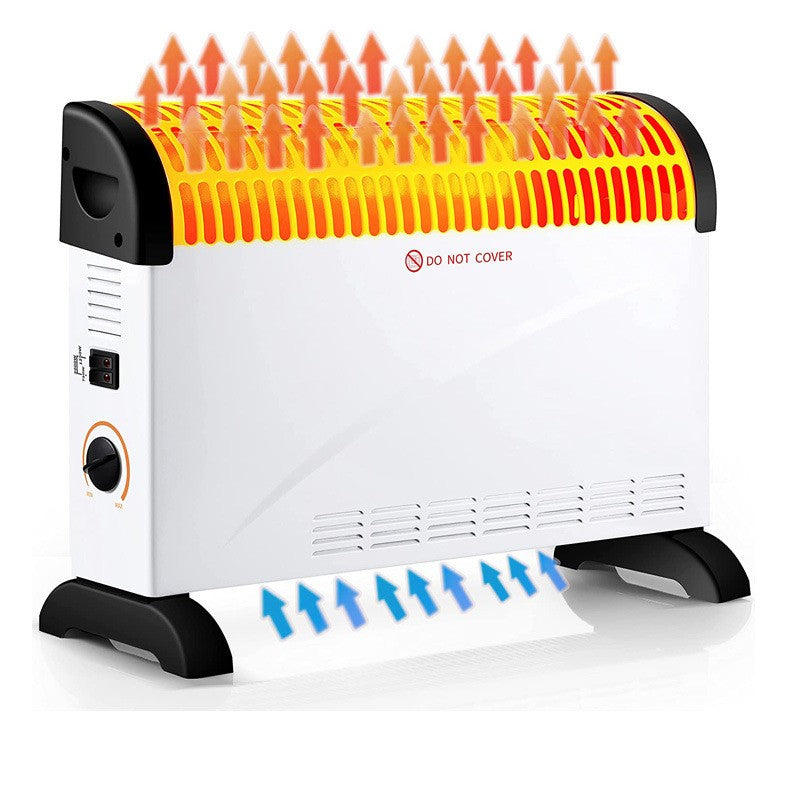 Convector Electric de Podea sau Perete, Putere 2000W, 3 Trepte de Incalzire, Termostat Reglabil, Protectie Supraincalzire, Metal, 53x19.8x38 cm, Alb