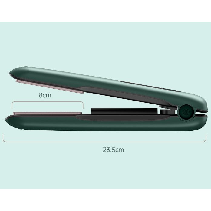 Placa de Indreptat Parul Fara Fir, Ondulator 2 in 1 cu Invelis Ceramic, 4 Trepte de Temperatura 140-200°C, Incarcare USB Tip C, Baterie 5000 mAh, 23.5x3.3 cm, Verde