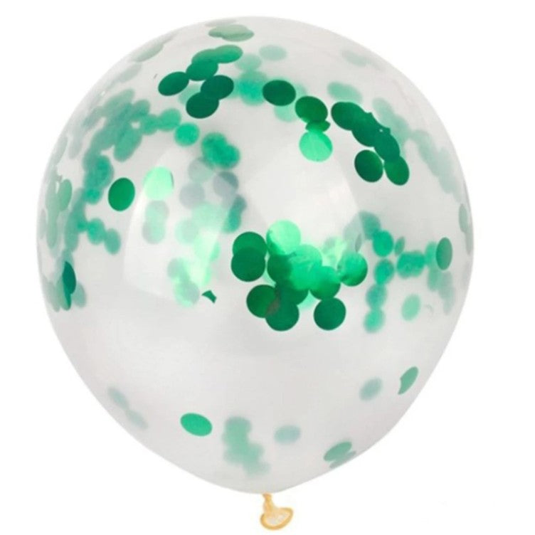 Set 10 Baloane Party Confetti, Mix Baloane Latex Turcoaz și Transparente, Potrivite pentru Aer sau Heliu, Biodegradabile, 25 cm, Turcoaz