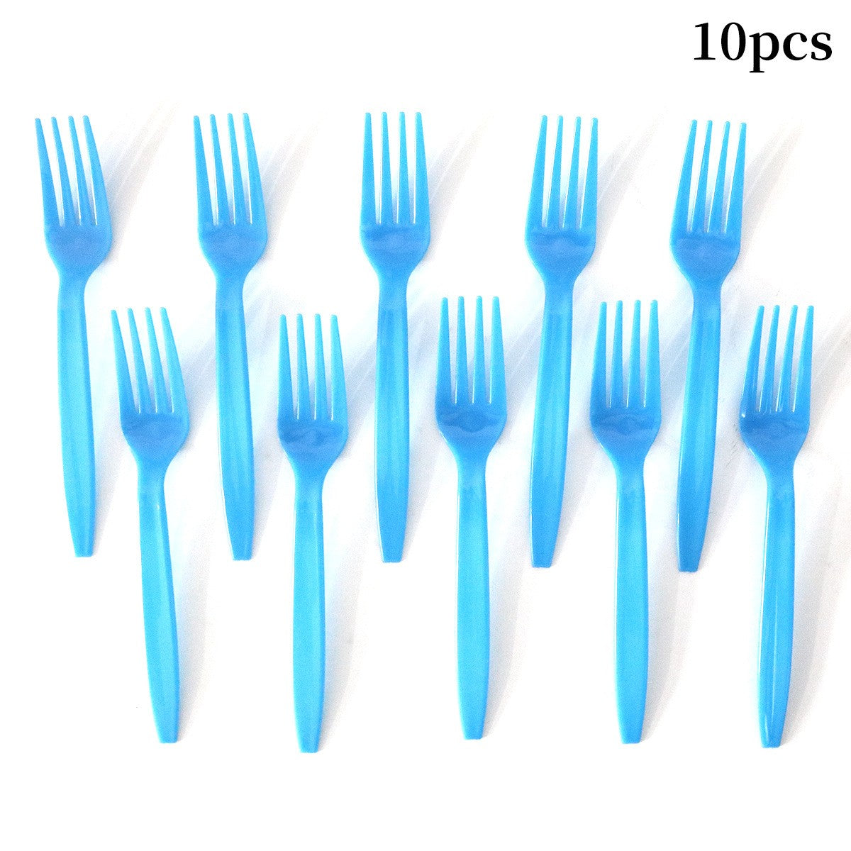 Set Furculite Unica Folosinta, Tacamuri Plastic pentru Petreceri si Picnic, Rezistente, 15.5 x 2.5 cm, Albastru, 10 Bucati