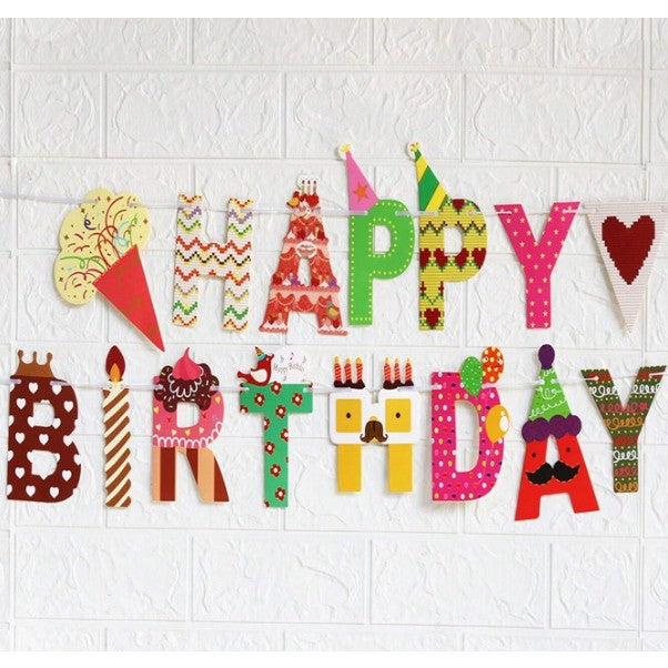 Banner Happy Birthday, Decoratiune Petrecere Tematica Jungle Verde, Material Rezistent, Include Rola de Ata, 100x200 cm, Multicolor