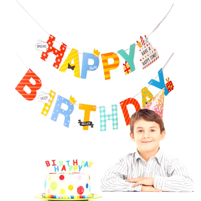 Banner Happy Birthday Tematica Jungle, Decor Aniversare Animale Sălbatice, Material Rezistent, Include Rolă de Ață, Multicolor, 100x200 cm