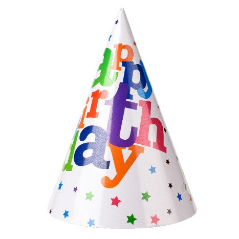 Set 6 Coifuri Petrecere Copii, Accesorii Aniversare Happy Birthday, Material Carton, Multicolor, 20 x 13.5 cm
