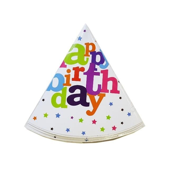 Set 6 Coifuri Petrecere Copii, Accesorii Aniversare Happy Birthday, Material Carton, Multicolor, 20 x 13.5 cm