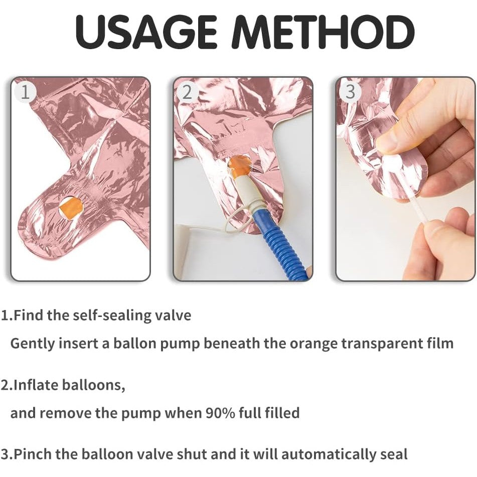 Balon Aniversar Cifra 7, Figurina din Folie Metalizata, Decoratiuni Petrecere, Umflare Aer sau Heliu, Pai Inclus, 80 cm, Rose Gold