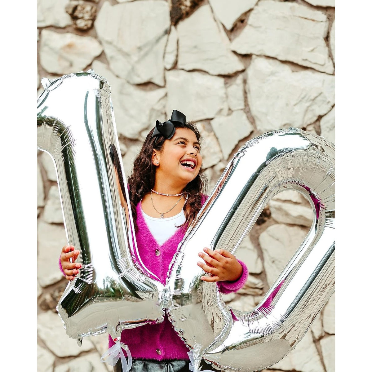 Balon Aniversar Cifra 0, Figurina din Folie Metalizata, Umflare Aer sau Heliu, Inaltime 80 cm, Pai Inclus, Argintiu